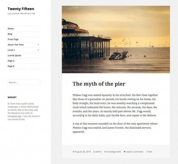 WordPress page thema